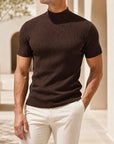 Mivanity Men's Slim-Fit Crew Neck Knit T-Shirts