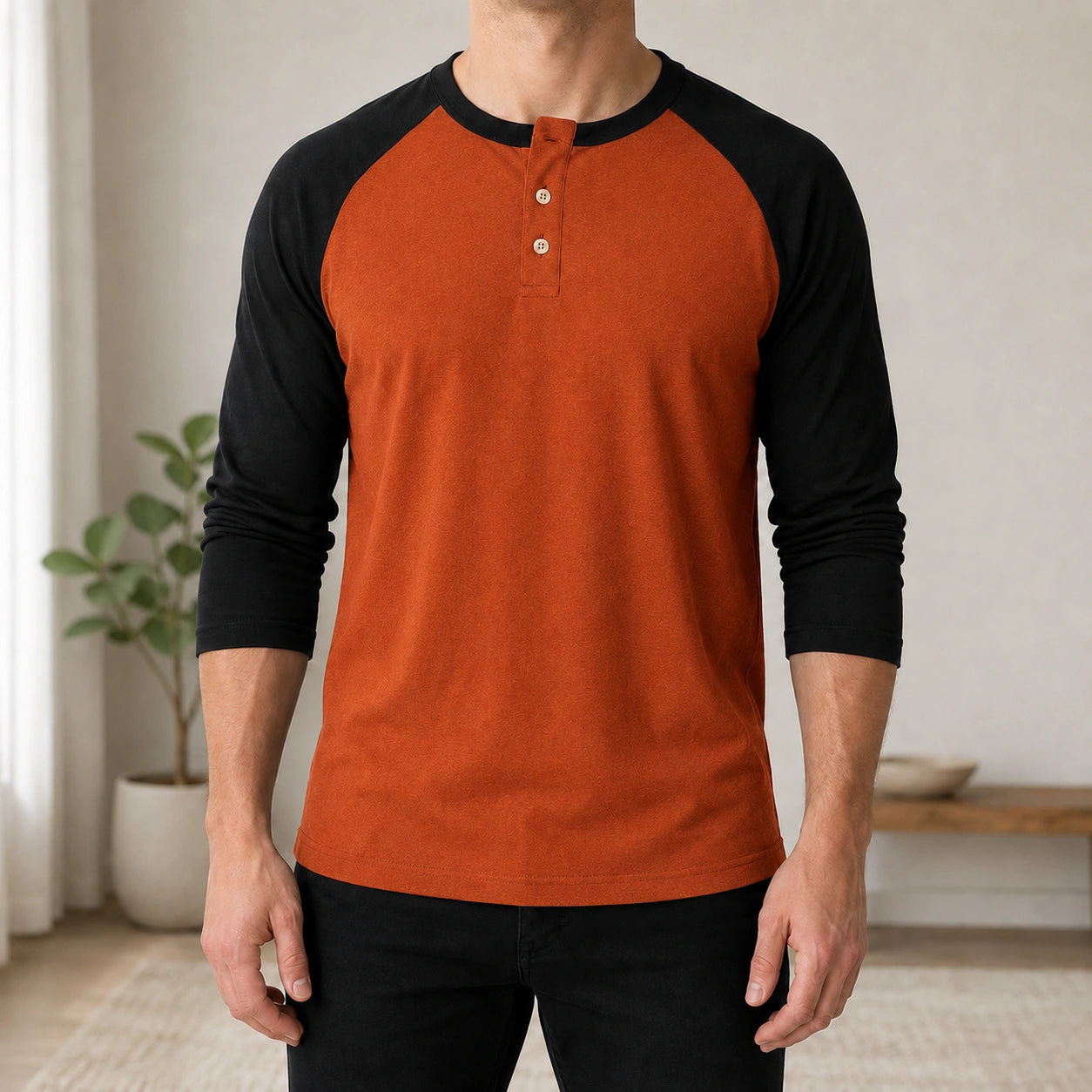 Mivanity Men's Slim-Fit Crew Neck Long-Sleeve T-Shirts