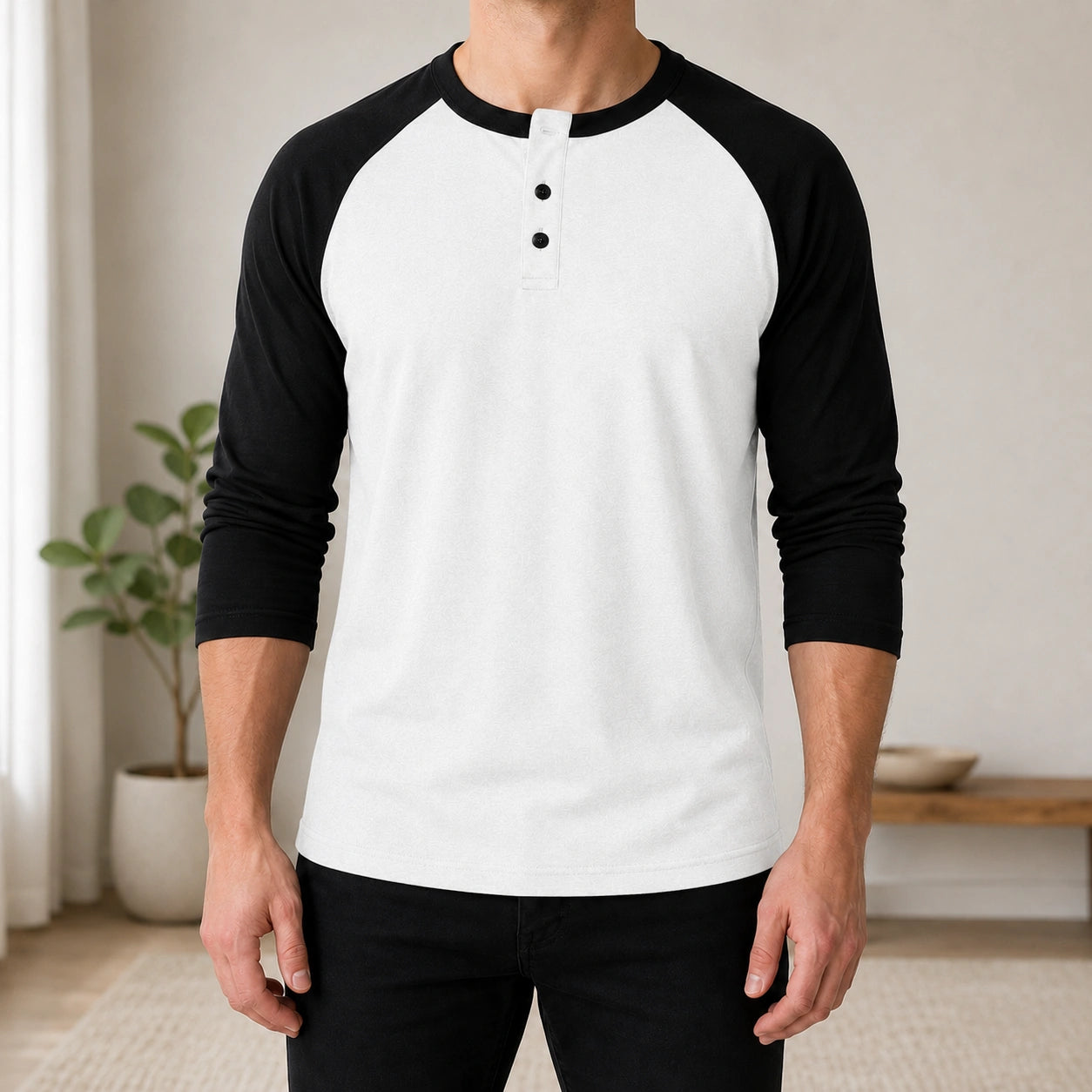 Mivanity Men's Slim-Fit Crew Neck Long-Sleeve T-Shirts