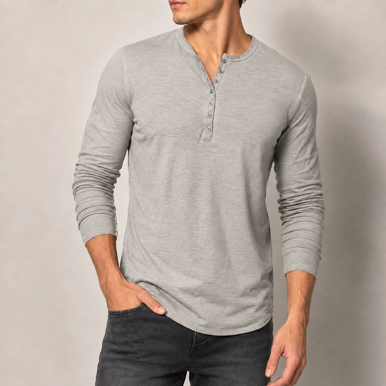 Mivanity Men's Slim-Fit Vintage Long-Sleeve T-Shirts