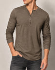 Mivanity Men's Slim-Fit Vintage Long-Sleeve T-Shirts