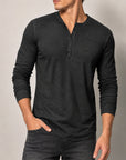 Mivanity Men's Slim-Fit Vintage Long-Sleeve T-Shirts