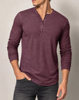 Mivanity Men's Slim-Fit Vintage Long-Sleeve T-Shirts