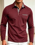Mivanity Men's Slim Fit Long Sleeve Polo Shirts