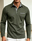 Mivanity Men's Slim Fit Long Sleeve Polo Shirts