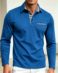 Mivanity Men's Slim Fit Long Sleeve Polo Shirts
