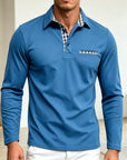 Mivanity Men's Slim Fit Long Sleeve Polo Shirts