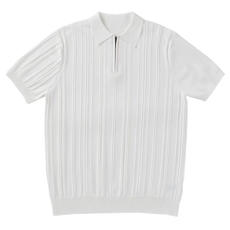 Mivanity Men's Slim Fit Quarter Zip Polo Shirt