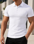 Mivanity Men's Slim Fit Ribbed Knit Short Sleeve T-Shirts