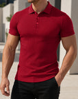 Mivanity Men's Slim Fit Ribbed Knit Short Sleeve T-Shirts