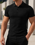 Mivanity Men's Slim Fit Ribbed Knit Short Sleeve T-Shirts