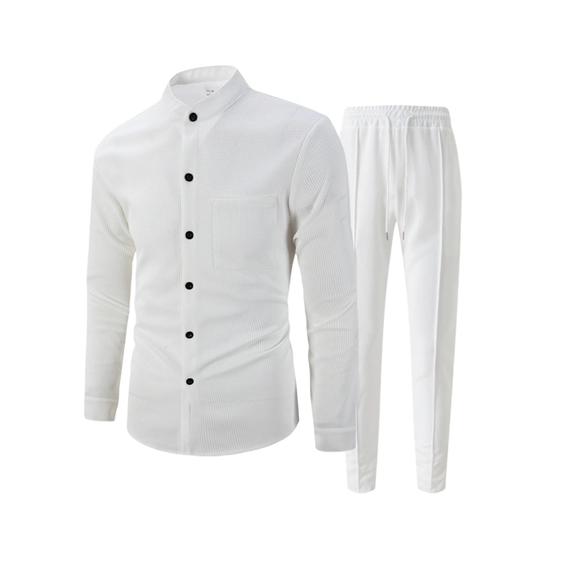 Mivanity Men's Smart Casual Long-Sleeve Shirt Pants Sets