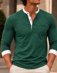 Mivanity Men's Solid Color Henley T-Shirts