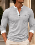 Mivanity Men's Solid Color Henley T-Shirts