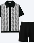 Mivanity Men's Solid Color Knit Cardigan Shorts Sets