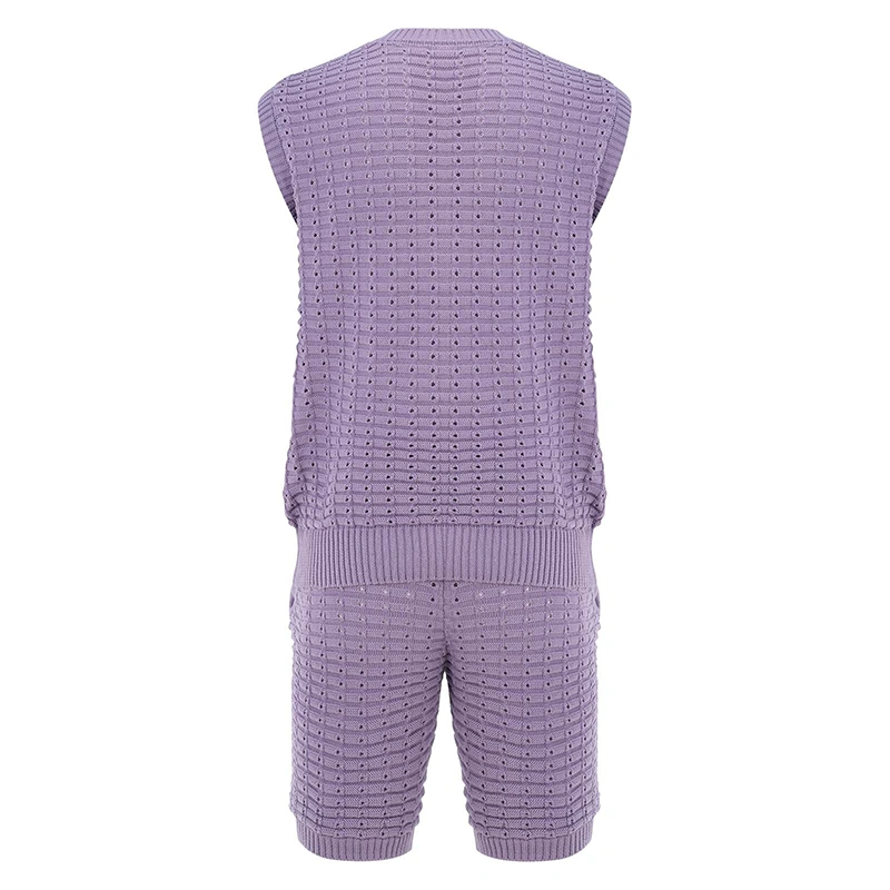 Mivanity Men's Solid Color Knit T-Shirt Shorts 2-Piece Sets