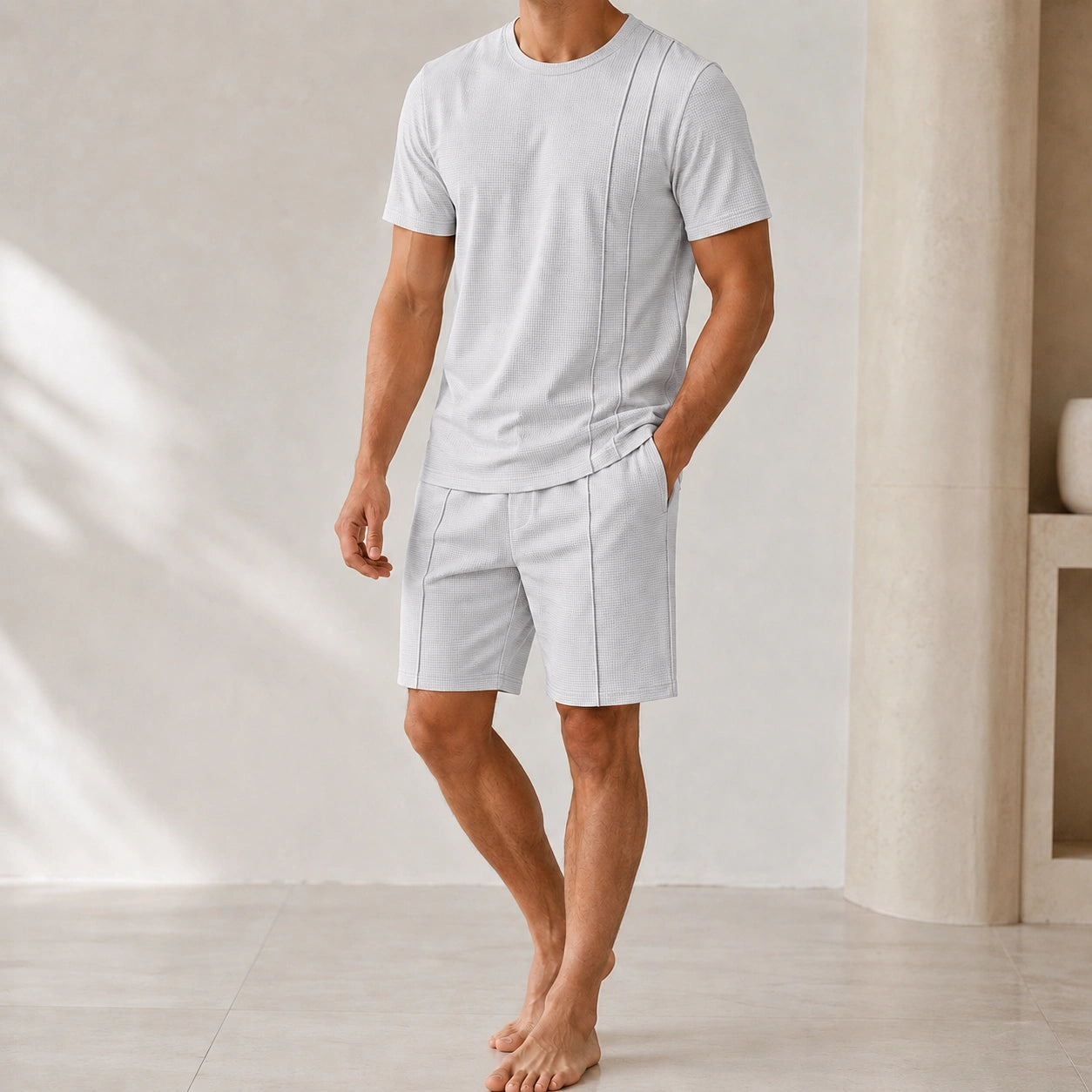Mivanity Men's Solid Color T-Shirt Shorts Sets