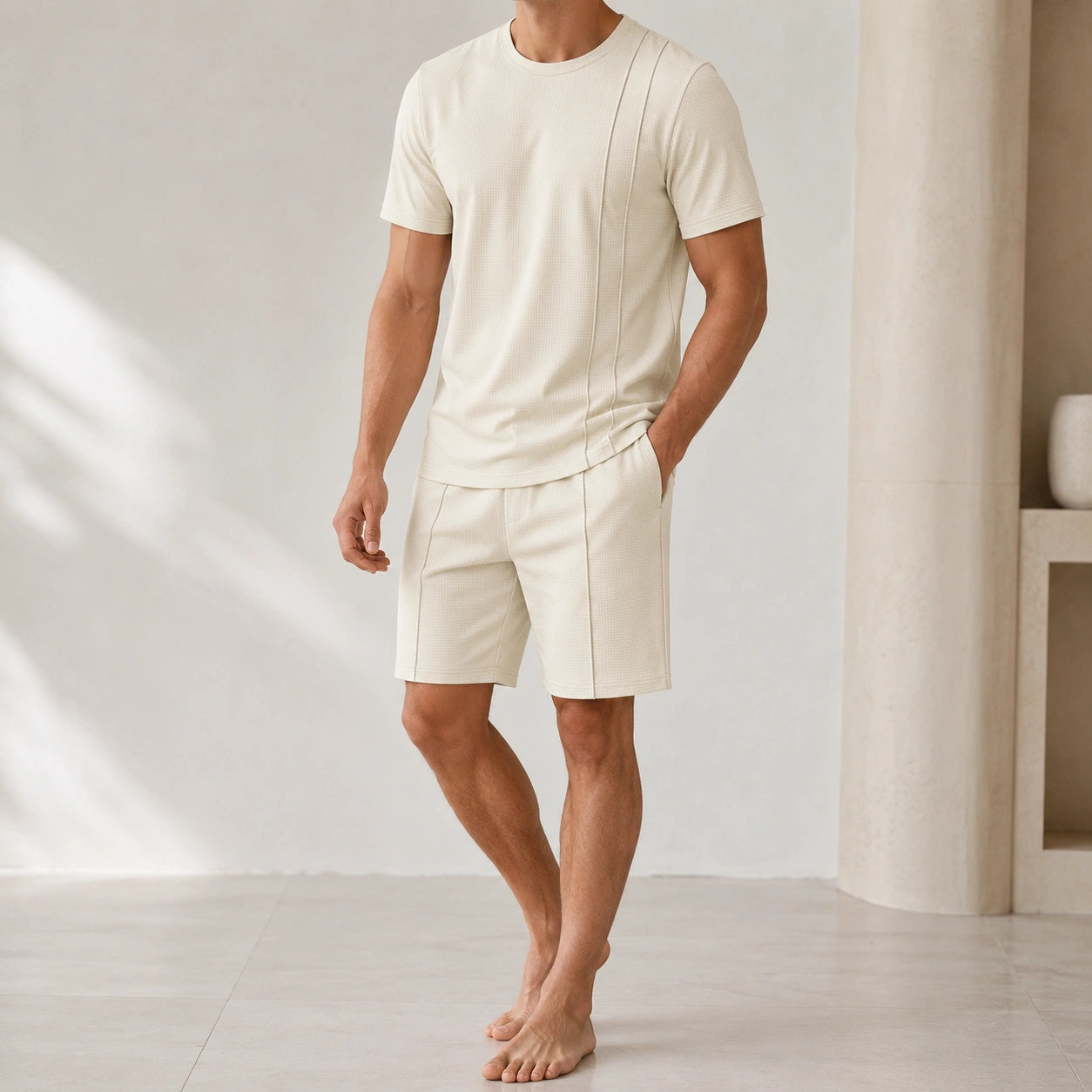 Mivanity Men's Solid Color T-Shirt Shorts Sets