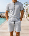 Mivanity Men's Sports Casual Polo Shorts 2-Piece Sets