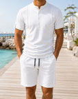 Mivanity Men's Sports Casual Polo Shorts 2-Piece Sets