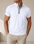 Mivanity Men's Stand Collar Quick-Dry Short-Sleeve T-Shirts