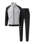 Mivanity Men's Stand Collar Zip-Up Sweatshirt Pants Sets