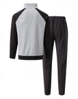 Mivanity Men's Stand Collar Zip-Up Sweatshirt Pants Sets