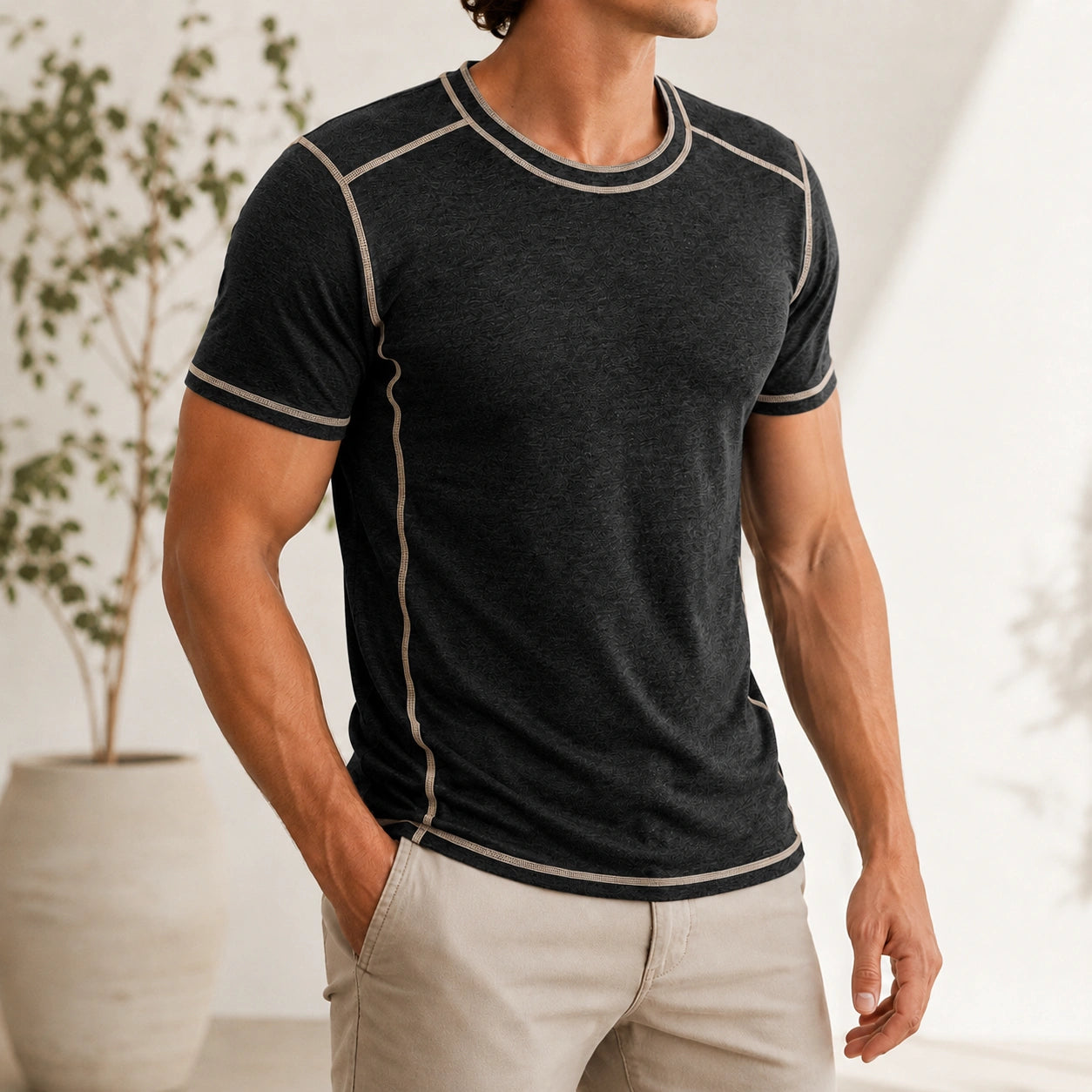 Mivanity Men's Striped Color-Block T-Shirts
