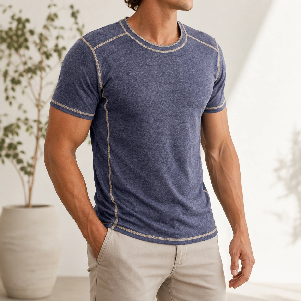 Mivanity Men's Striped Color-Block T-Shirts