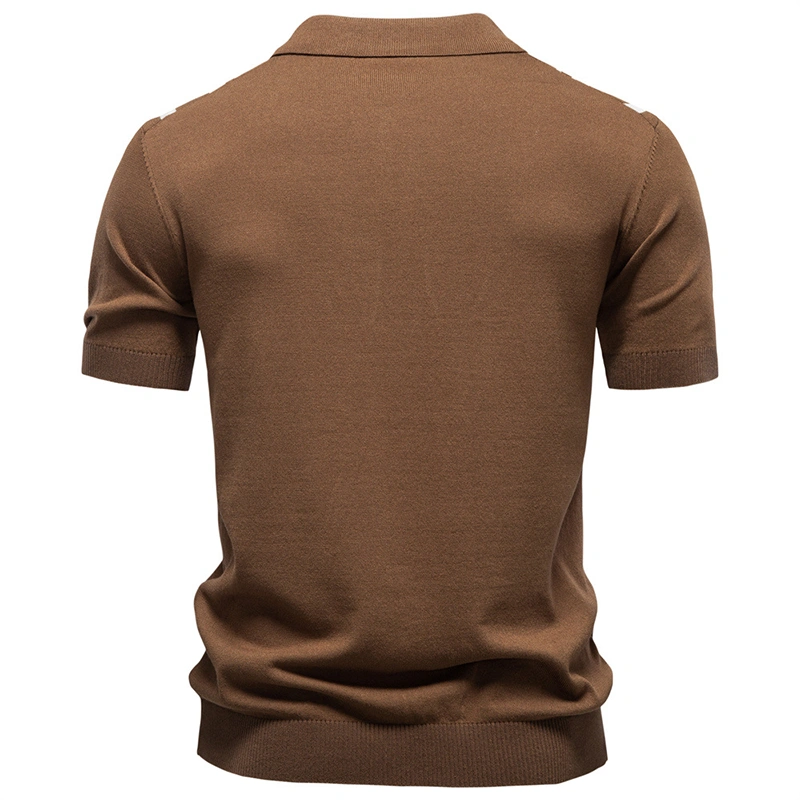 Mivanity Men's Striped Knit Short-Sleeve Shirts
