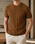 Mivanity Men's Striped Short-Sleeve Crew Neck T-Shirts