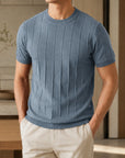 Mivanity Men's Striped Short-Sleeve Crew Neck T-Shirts