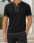 Mivanity Men's Striped Slim-Fit Short-Sleeve Shirts