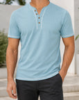 Mivanity Men's Striped Slim-Fit Short-Sleeve Shirts