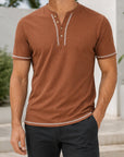 Mivanity Men's Striped Slim-Fit Short-Sleeve Shirts