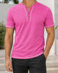 Mivanity Men's Striped Slim-Fit Short-Sleeve Shirts