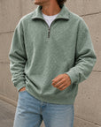 Mivanity Men's Stylish Casual Everyday Cotton Long-sleeved Half-zip Sweatshirt