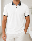 Mivanity Men's Summer Contrast Collar Short-Sleeve Shirts