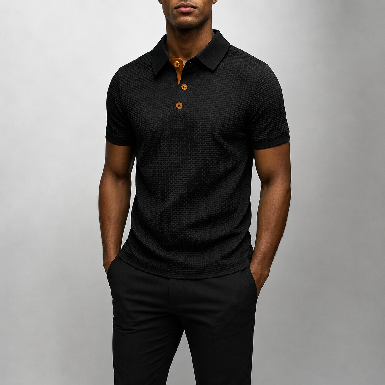 Mivanity Men's Summer Waffle Polo