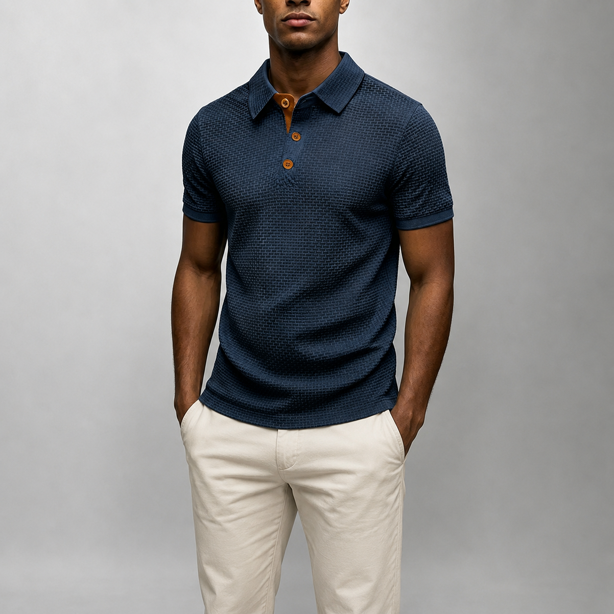 Mivanity Men's Summer Waffle Polo