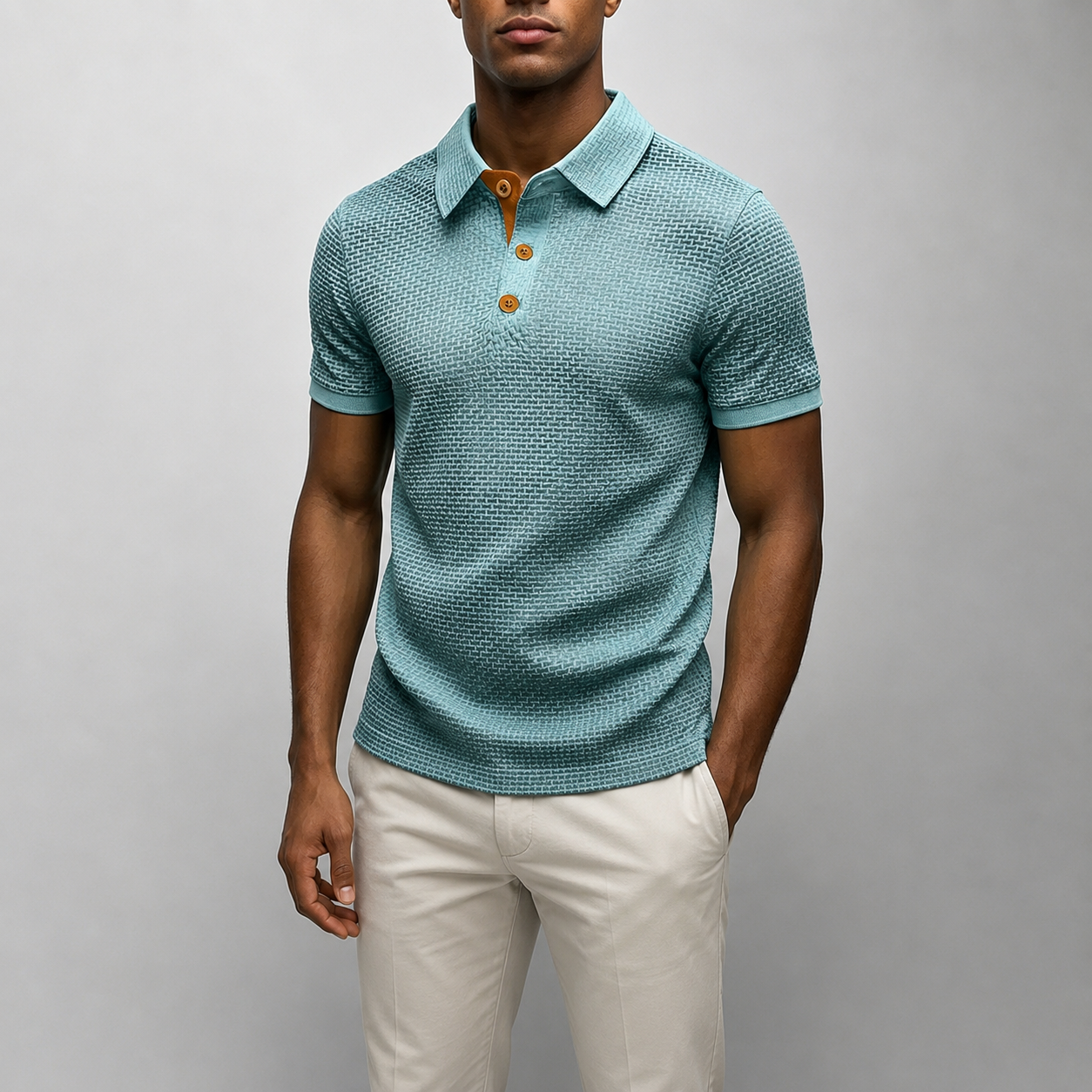 Mivanity Men's Summer Waffle Polo