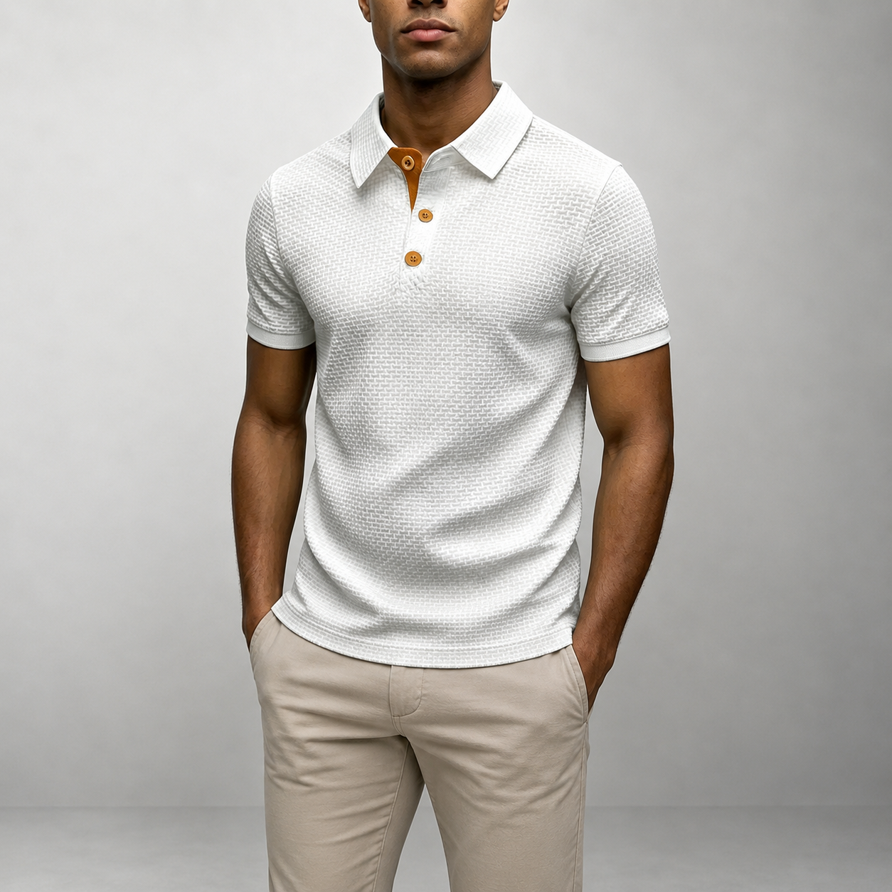 Mivanity Men's Summer Waffle Polo