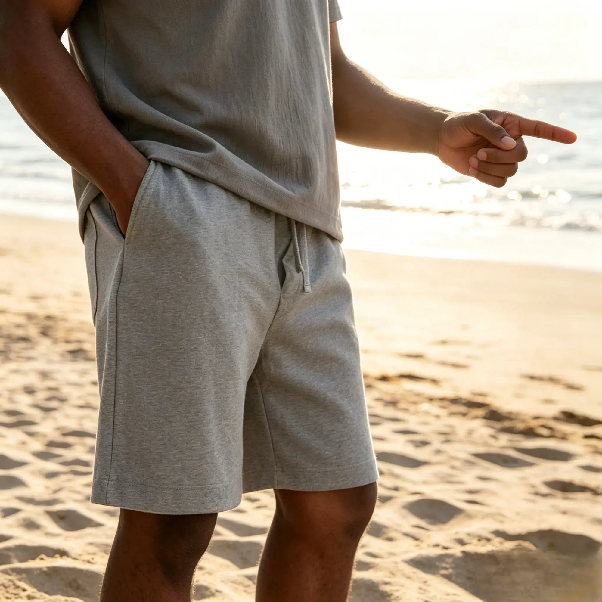 Mivanity Men's Texture Crinkled Daily Casual Shorts Drawstring Elastic Waist Shorts