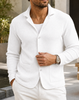 Mivanity Men's Textured Knit Blazer Shirt Premium Casual Layer Jacket