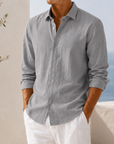 Mivanity Men's Textured Long Sleeve Button-Down Shirt