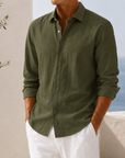 Mivanity Men's Textured Long Sleeve Button-Down Shirt