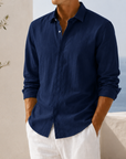Mivanity Men's Textured Long Sleeve Button-Down Shirt