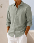 Mivanity Men's Textured Long Sleeve Button-Down Shirt