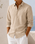 Mivanity Men's Textured Long Sleeve Button-Down Shirt