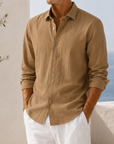 Mivanity Men's Textured Long Sleeve Button-Down Shirt
